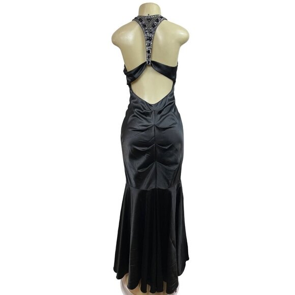 Xscape by Johanna Chen Women’s Black Evening Maxi Dress Sz 10 - Picture 9 of 13